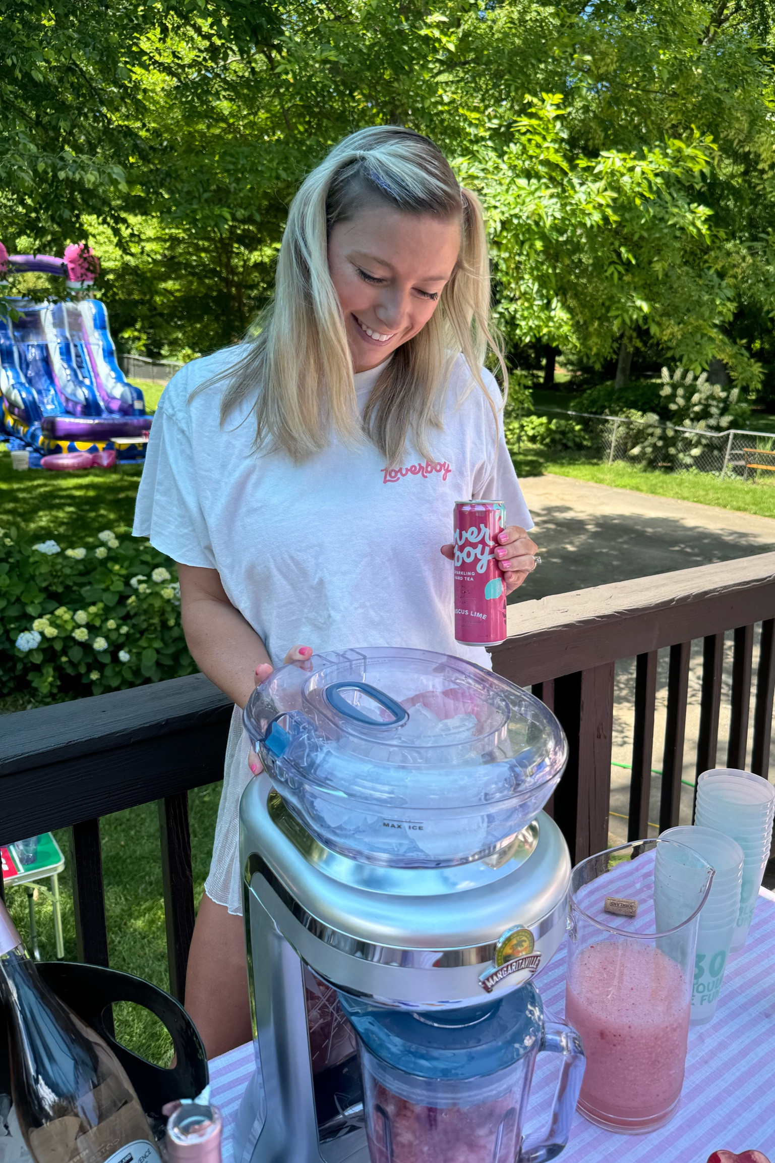 happiest behind the.M bar making a frozen cocktail 🩷

#LTKParties #LTKSeasonal #LTKSaleAlert