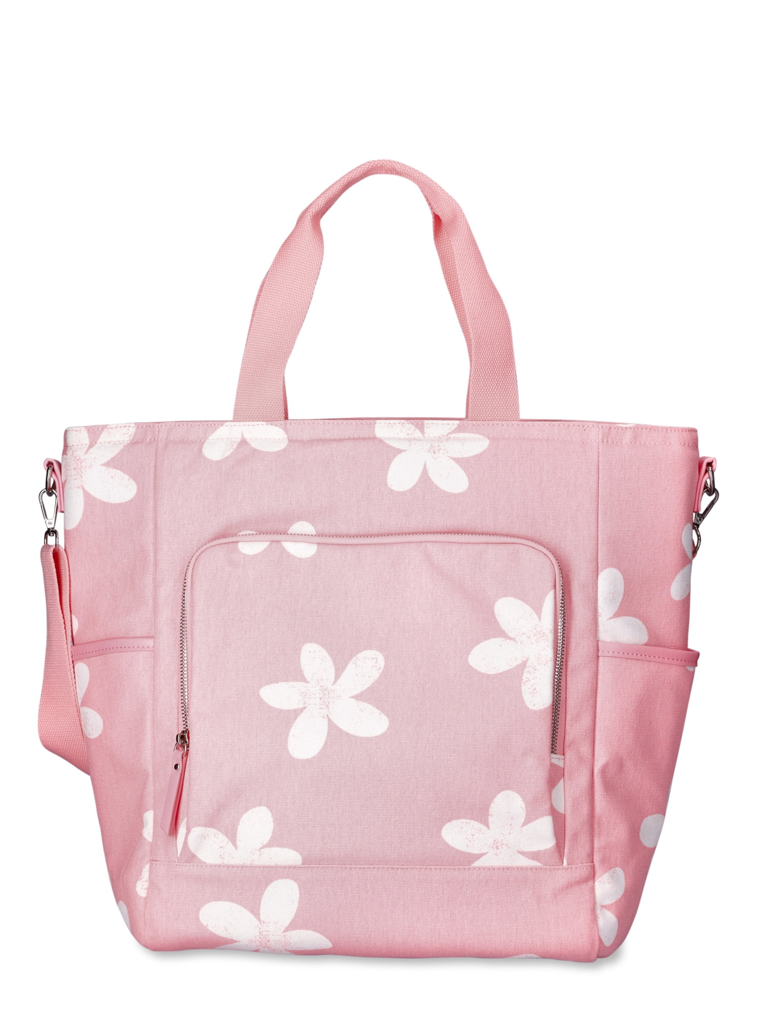 No Boundaries Women's Beach Cooler Tote Bag Mystic Coral Daisy Stamp | Walmart (US)