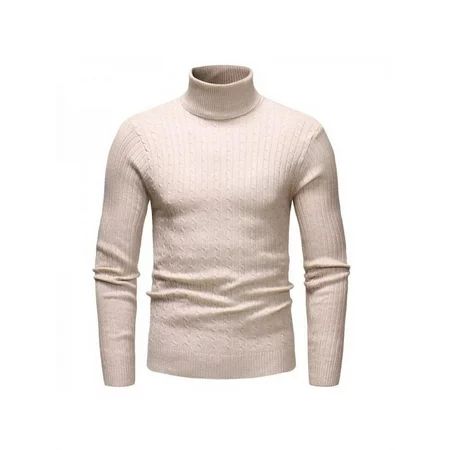 New Autumn And Winter Men s Bottoming Sweater High Collar Long-sleeved Solid Color Slim Warm Sweater | Walmart (US)