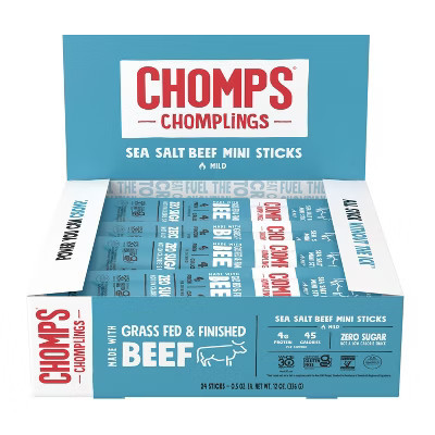 Chomps Snack Sticks Sea Salt Beef Chomplings - 12oz/24ct | Target