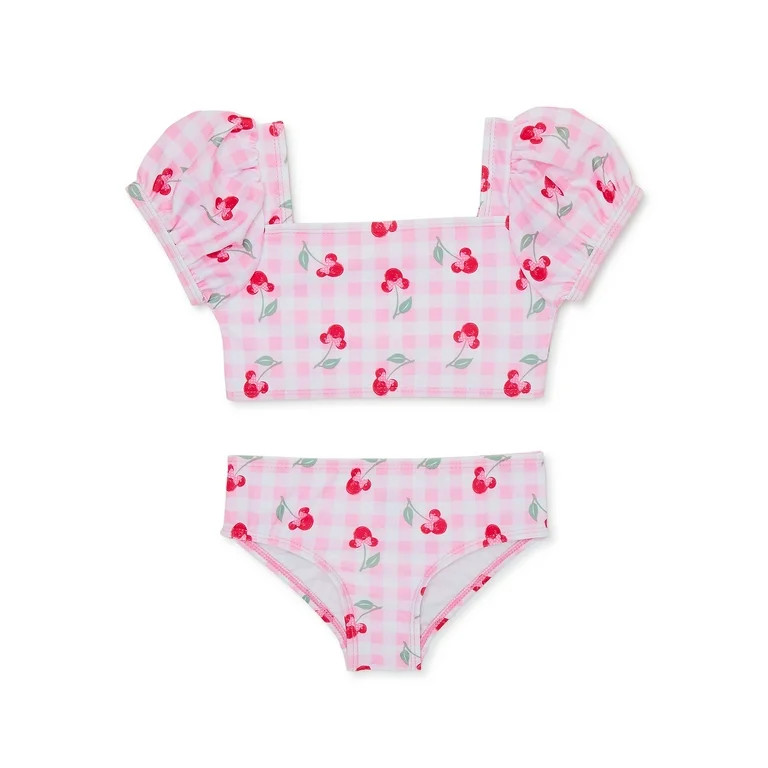 Minnie Mouse Toddler Girl Puff Sleeve Bikini, 2-Piece, Sizes 12M-5T | Walmart (US)