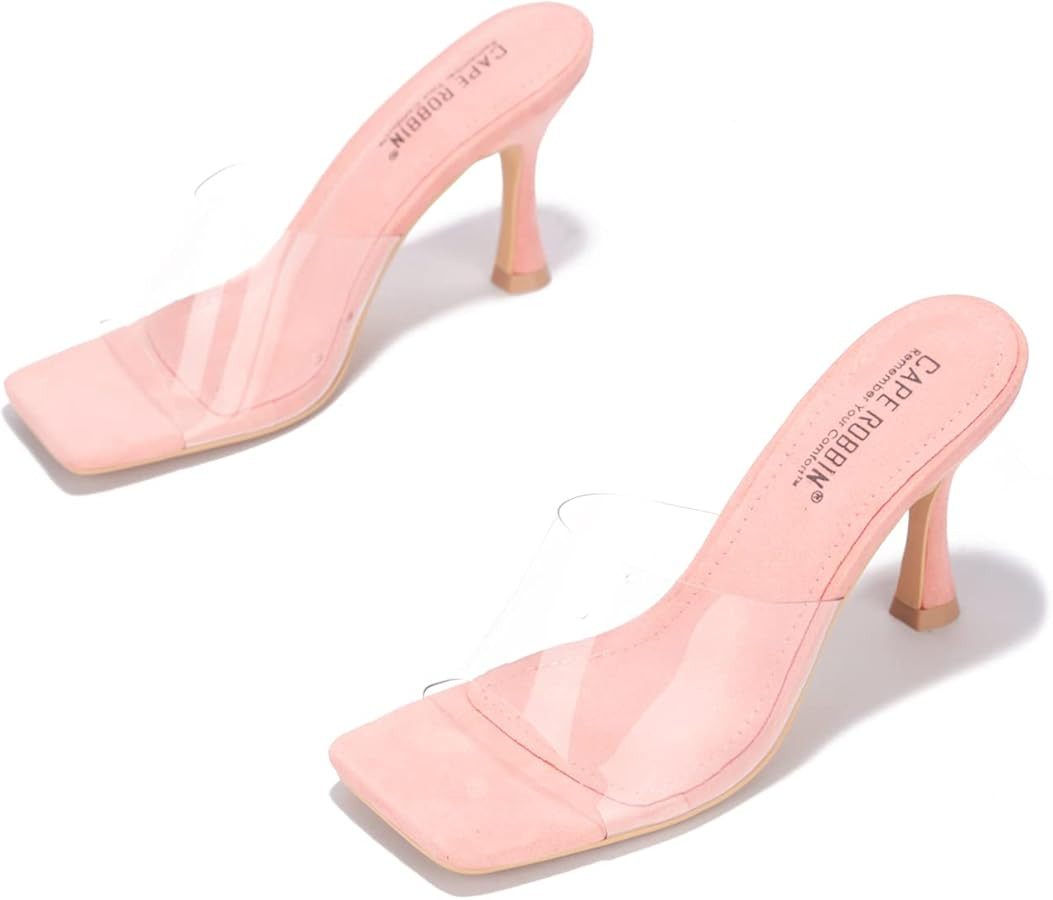 Cape Robbin Clear Sexy High Heels for Women, Transparent Open Toe Shoes Heels for Women | Amazon (US)