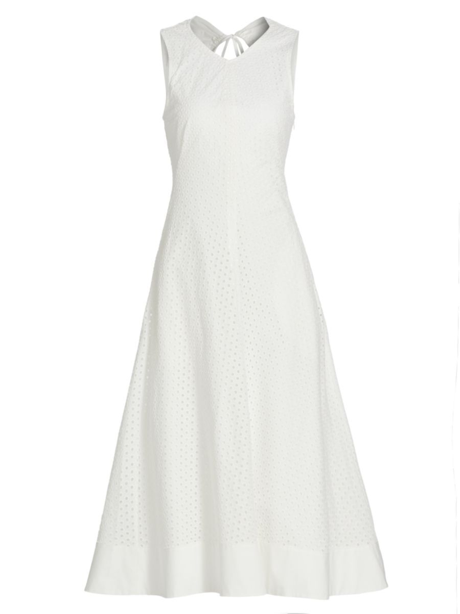 Shop Proenza Schouler White Label Juno Cotton Broderie Anglaise Midi-Dress | Saks Fifth Avenue | Saks Fifth Avenue
