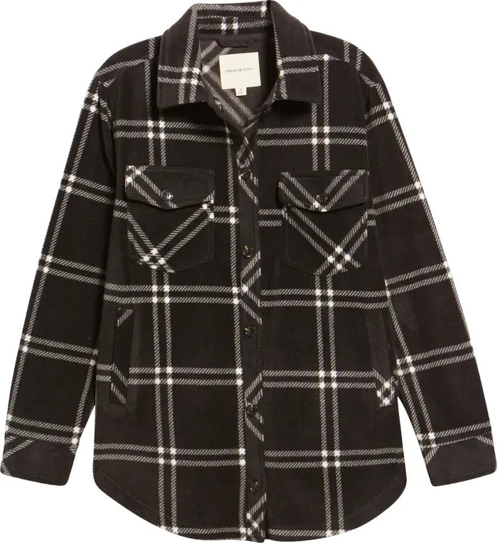 Plaid Polar Fleece Shacket | Nordstrom