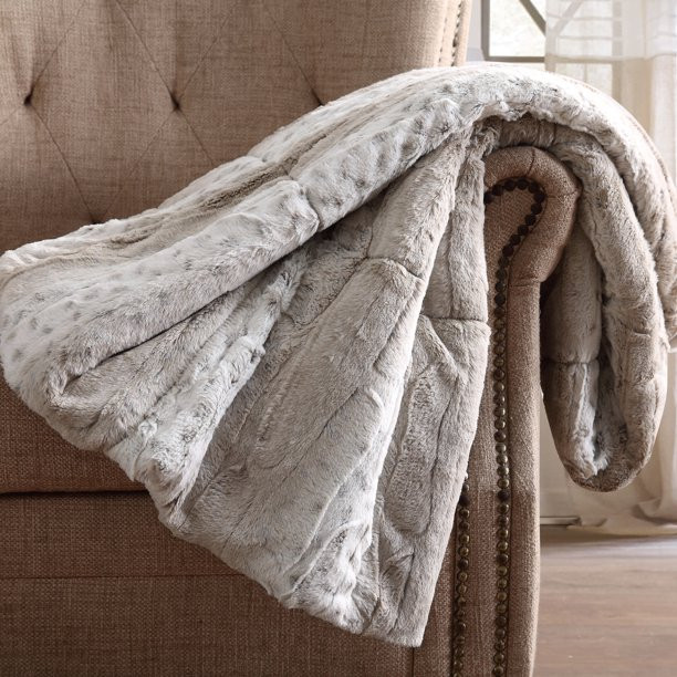 Gift Boxed Throw Blanket Snow Leopard Natural - Christian Siriano | Walmart (US)