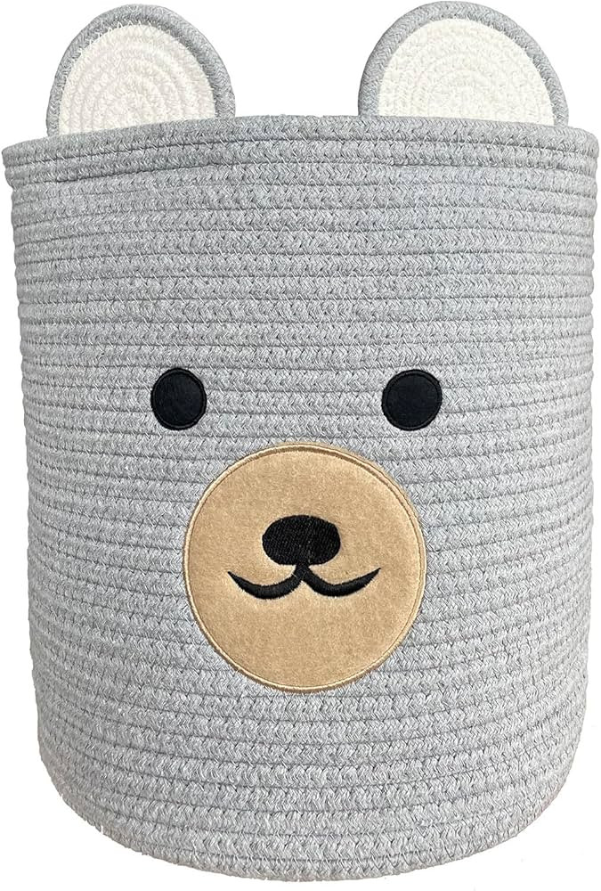 Bear Basket for Nursery, Baby Baskets for Storage, Kids Toy Basket and Laundry Basket, Gift Baske... | Amazon (US)