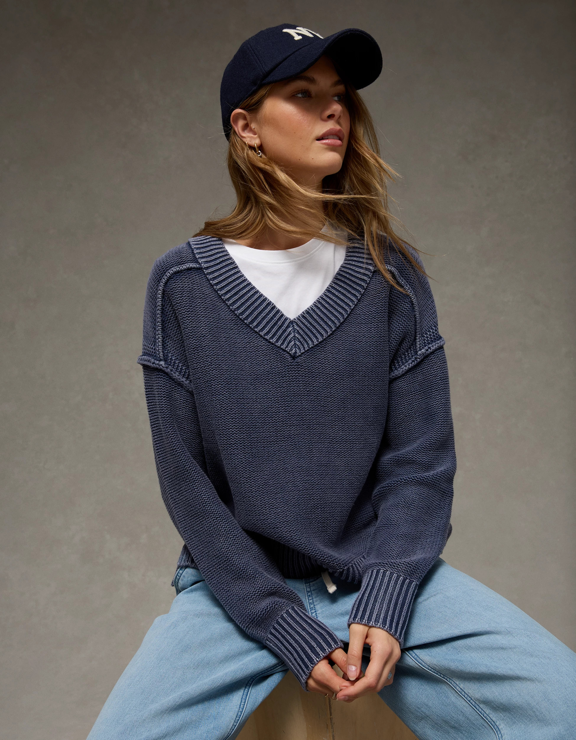 AE Long Weekend V-Neck Sweater | American Eagle Outfitters (US & CA)