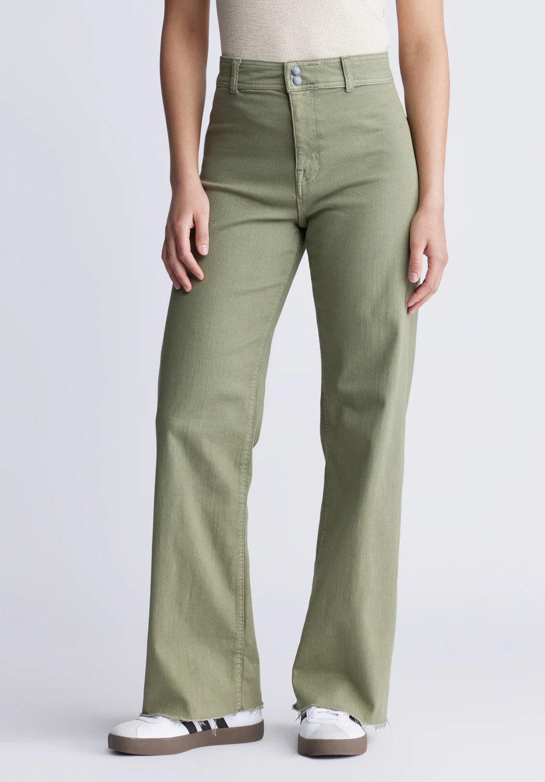 High Rise Wide Leg Adele Women's Pants in Olive - BL15883 | Buffalo David Bitton