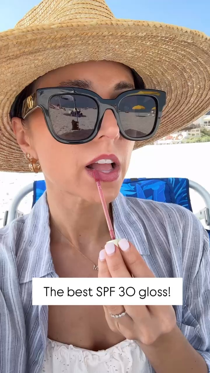 My favorite SPF lipgloss in shade Camellia! SPF 30 and what I always wear to the beach and pool. Beach vacation. Vacation outfit. Resort wear. Target linen blend shirt set in XS. Matching set in XS. Eric Javitts packable beach hat. 


#LTKootd #LTKTravel #LTKSwim