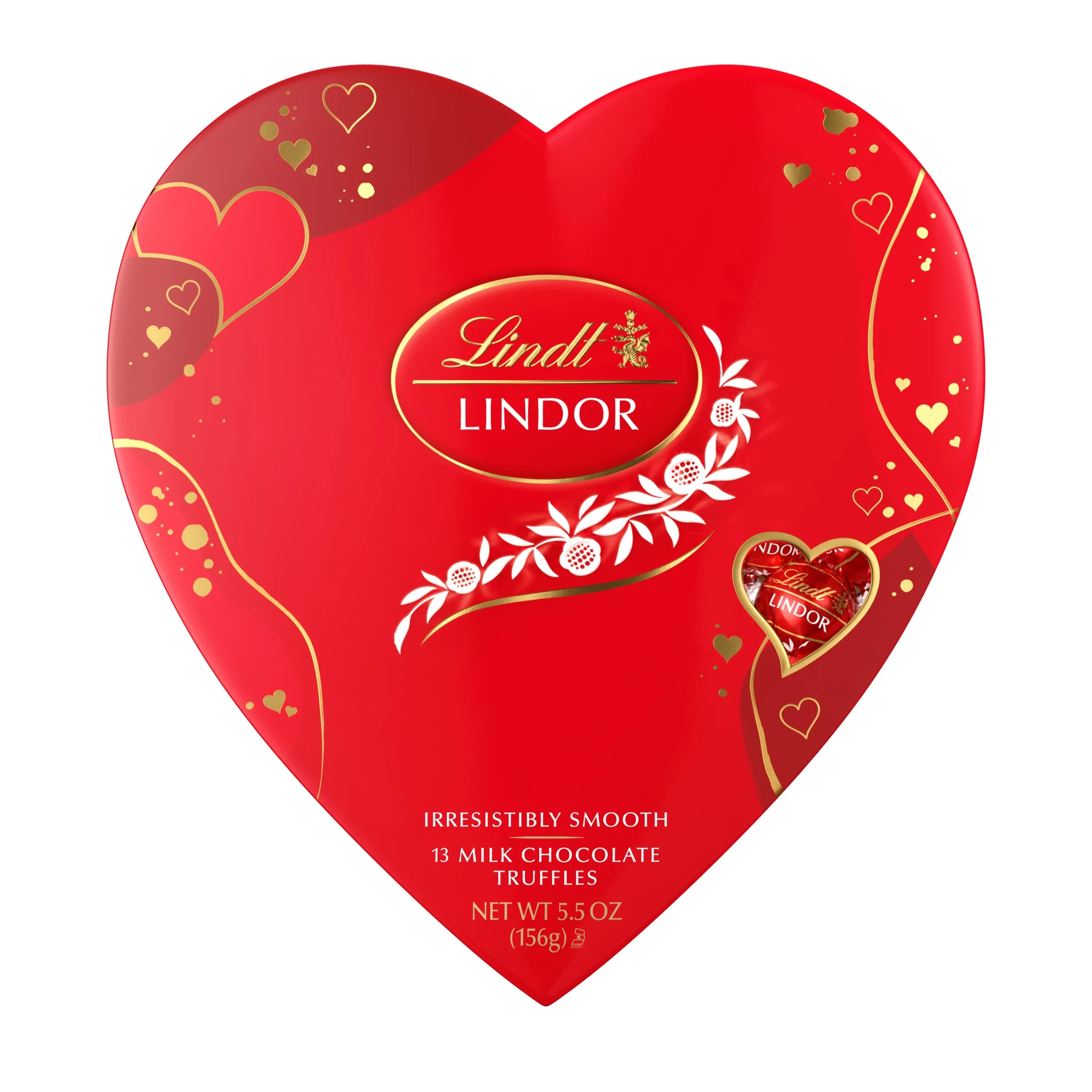 Lindt LINDOR Valentine's Day Milk Chocolate Candy Truffles Heart, 5.5 oz. Gift Box | Walmart (US)