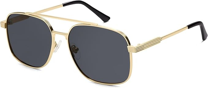 VANLINKER Polarized Trendy Aviator Sunglasses for Men Women Square UV Protection Shades VL9907 | Amazon (US)