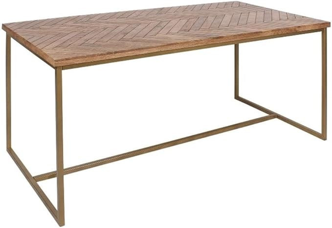 Hayden 72" Rectangular Wood Dining Table in Natural/Gold | Amazon (US)