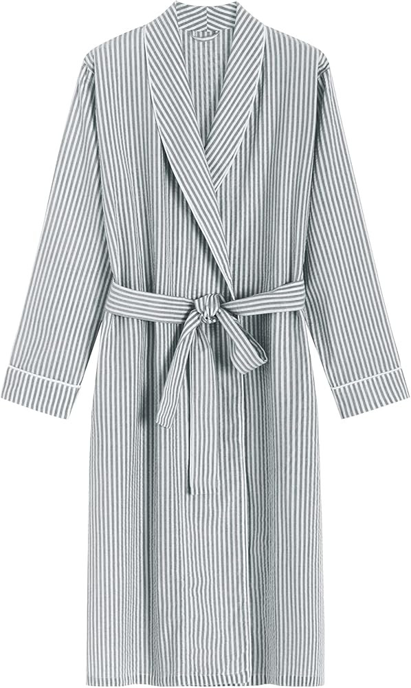 Latuza Women's Seersucker Robe Cotton Bathrobe with Pockets | Amazon (US)