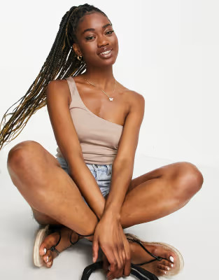 Stradivarius asymmetric top in natural | ASOS (Global)