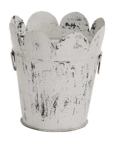 11x12in Metal Scalloped Edge Planter | TJ Maxx