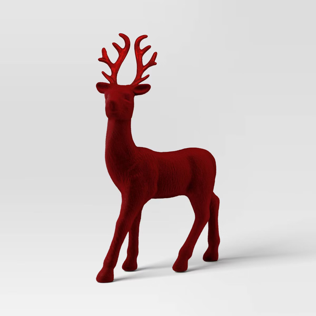 12" Christmas Flocked Standing Deer Red - Wondershop™ | Target