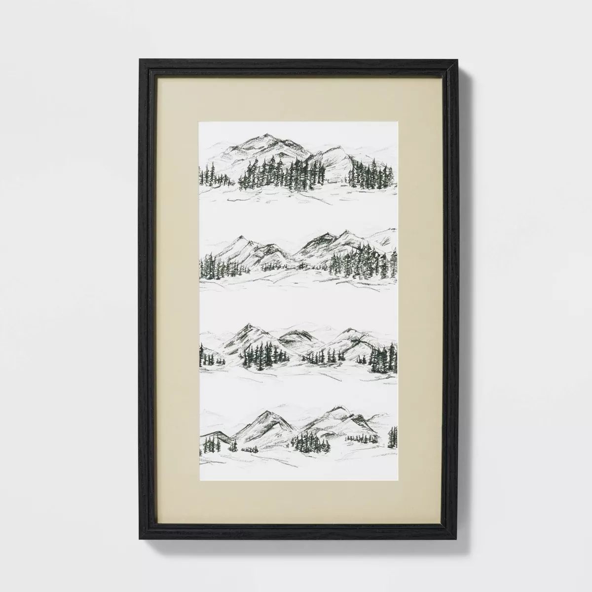 16" x 24" Stacked Mountain Sketch Framed Wall Art- Threshold™ designed with Studio McGee | Target