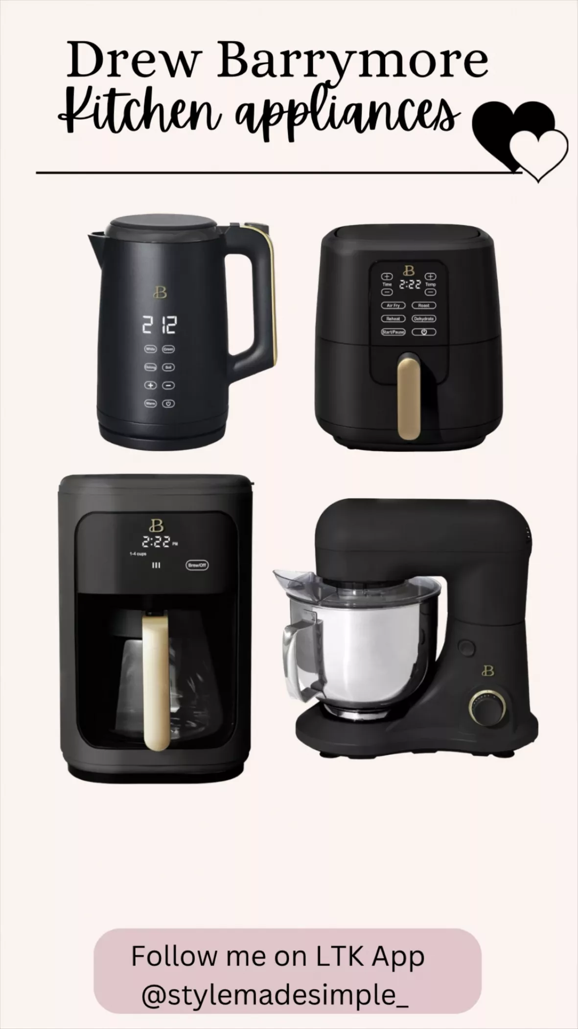 Beautiful 1.7-Liter Electric Kettle 1500 W with One-Touch Activation, Sage  Green by Drew Barrymore