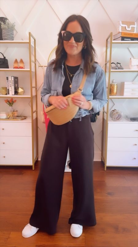 Casual weekend outfit look! This is the best lightweight denim jacket and my favorite jumpsuit. That is petite friendly and also available in talls too! Use code bestyledcoxspanx for 10% off at Spanx plus free shipping - 

Belt bag from Mandrn.com use code bestyled15 for 15% off 

#LTKStyleTip #LTKVideo #LTKOver40
