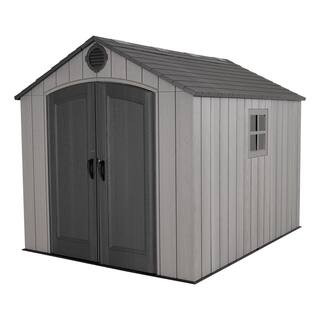8 ft. W x 10 ft. D Rough Cut Gray Plastic Outdoor Storage Shed | The Home Depot