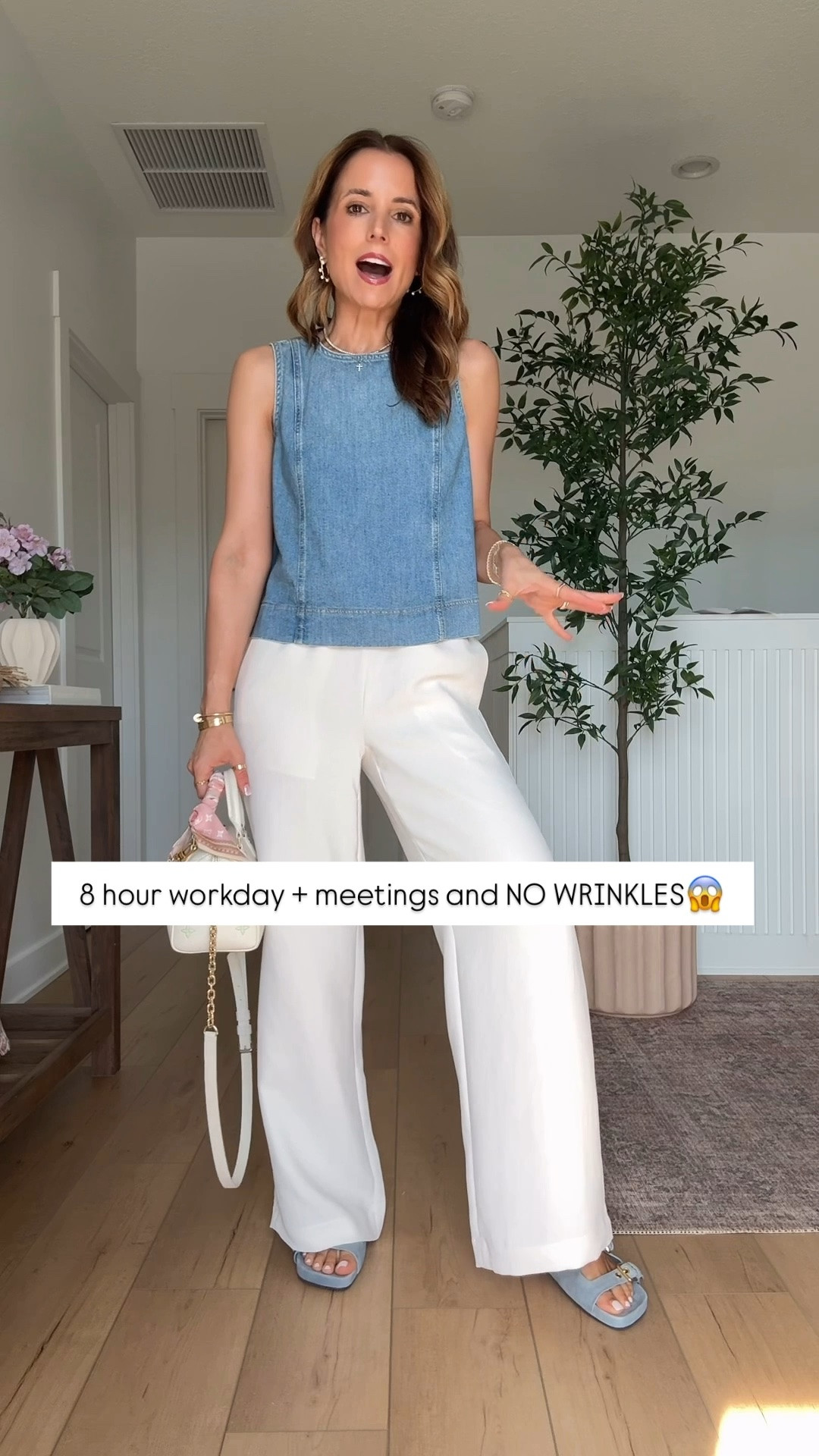 12 little things making my life better right now! Aritzia the lodge pant in XS regular - I ordered short to try too. Color is ‘birch’. Spanx denim shell top in XS. Madewell buckle slides are TTS. Elevated casual outfit. Summer outfit.

#LTKootd #LTKmomlife #LTKSeasonal