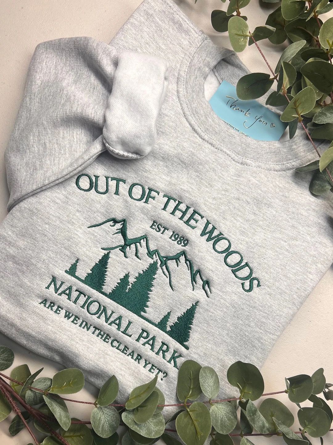 GREY Out of the Woods Embroidered Sweater / Jumper /hoodie Retro Vintage Trendy Eras Style Him He... | Etsy (US)