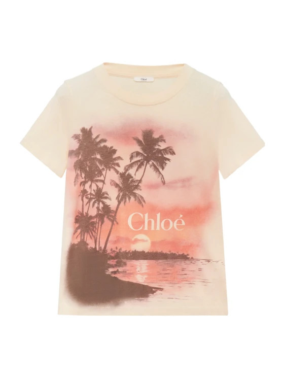 Chloé Sunset Printed Crewneck T-Shirt | Senser US
