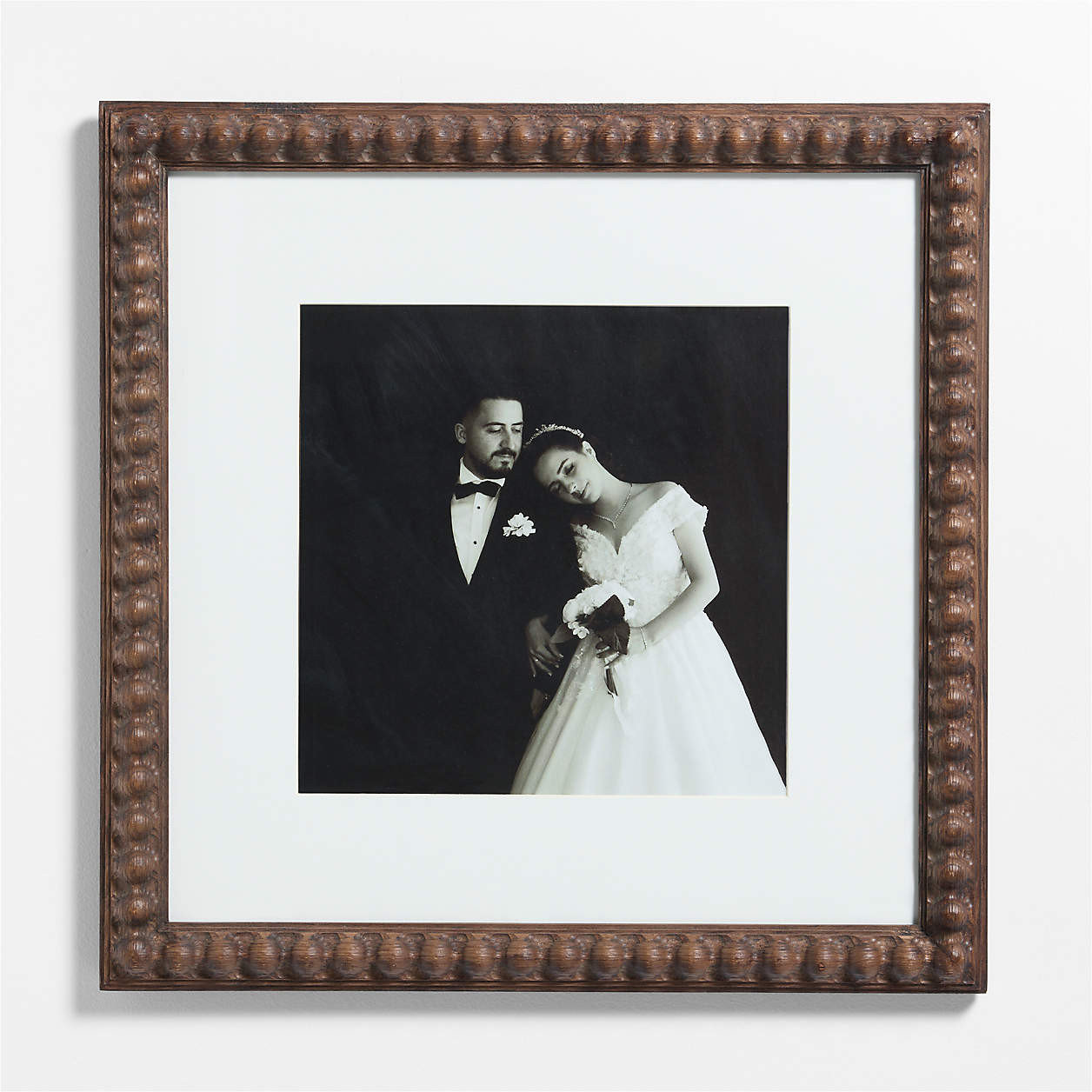 Elmhurst Beaded Walnut Wood 11x11 Wall Picture Frame with Interchangeable Mats + Reviews | Crate ... | Crate & Barrel