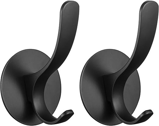 GERUIKE Adhesive Towel Hooks 2 Pack,Matte Black 304 Stainless Steel Hand Towel Hooks for Bathroom... | Amazon (US)