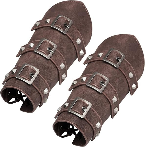 Pistha 1 Pair Medieval Arm Gauntlet Leather Bracers Arm Guards Wristband | Amazon (US)