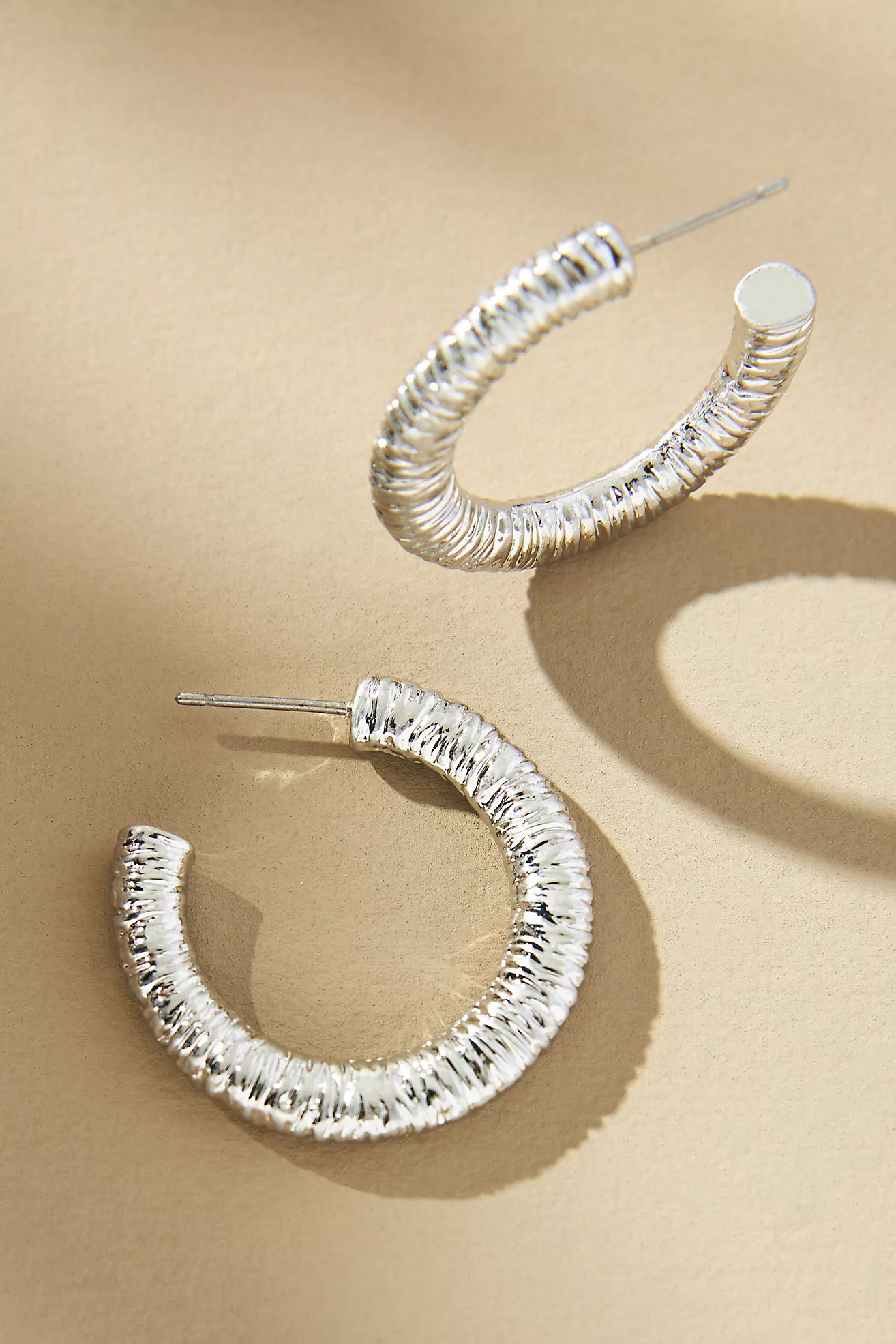 Small Threaded Open Hoop Earrings | Anthropologie (US)