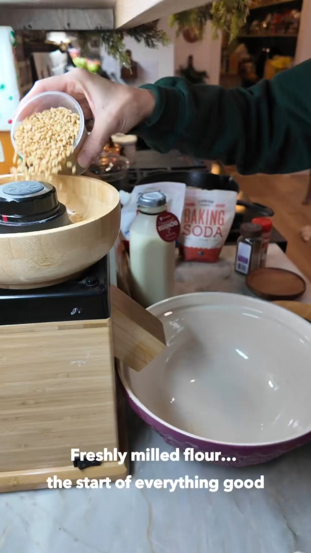 Cozy Christmas breakfast at the farmhouse ❄️🎄
Today’s Eggnog Pancakes are made with freshly milled flour using my favorite NutriMill Harvest Grain Mill — it’s beautiful on the counter and so easy to use. Fresh flour gives these pancakes the softest, most nostalgic texture… and yes, we finish with peppermint whipped cream because it’s Christmas after all. 🤍

#LTKSeasonal #LTKHome #LTKHoliday