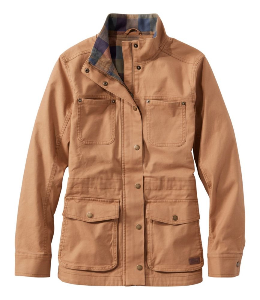 Women's BeanFlex Utility Jacket, Lined Honey Brown Small, Cotton/Nylon L.L.Bean | L.L. Bean