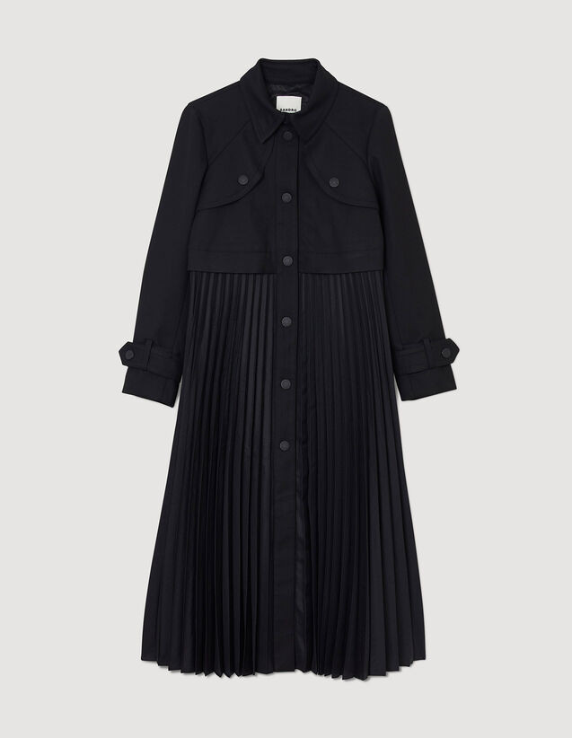 Pleated trench coat | Sandro-Paris US