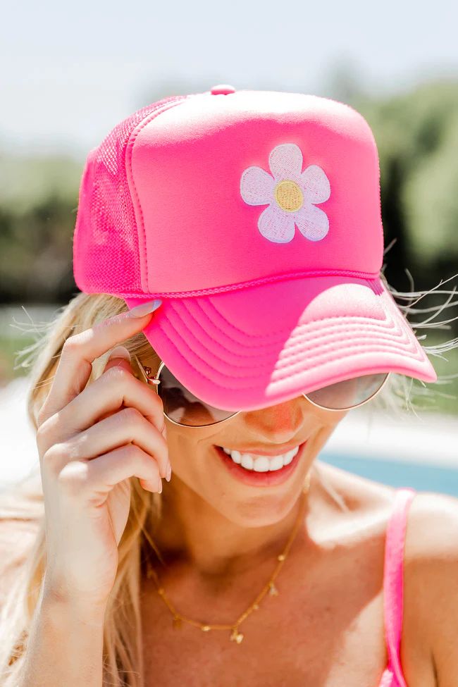 Daisy Hot Pink Trucker Hat | Pink Lily
