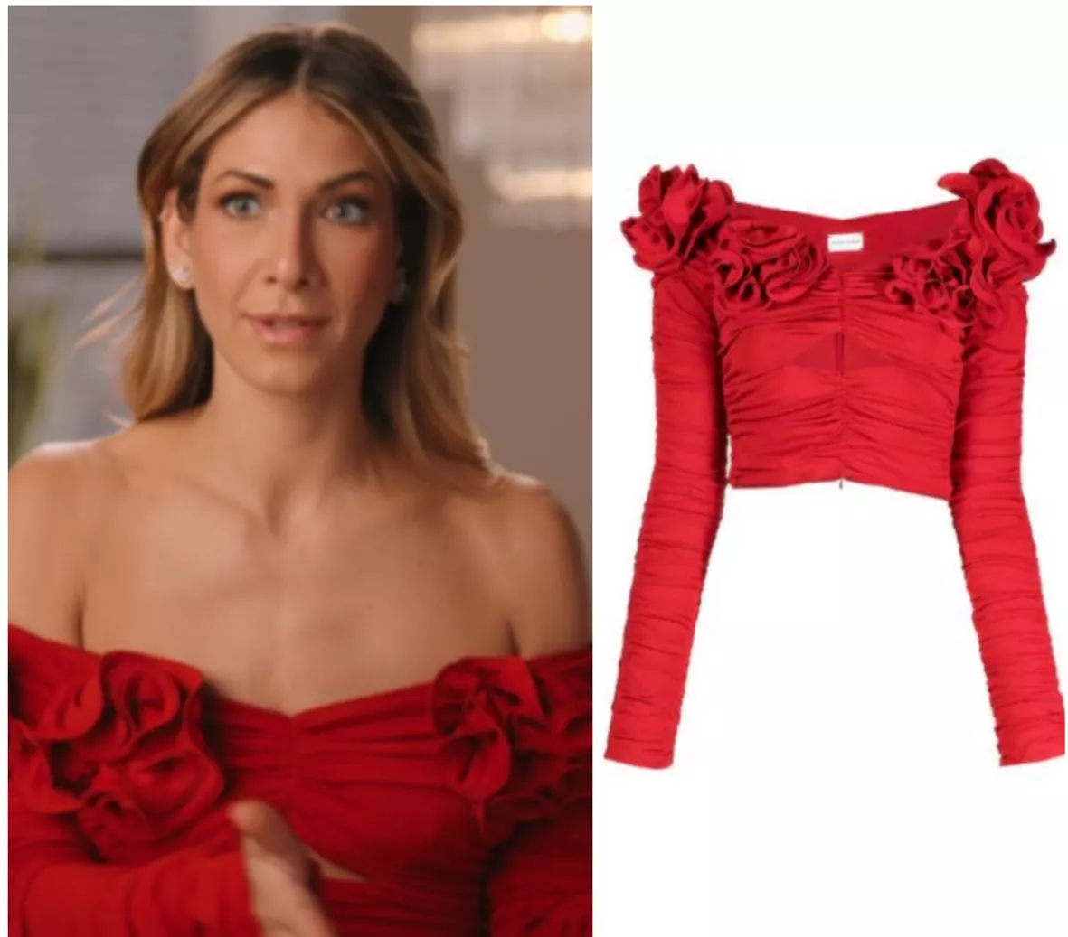 Floral-appliqué gown in red - Magda Butrym