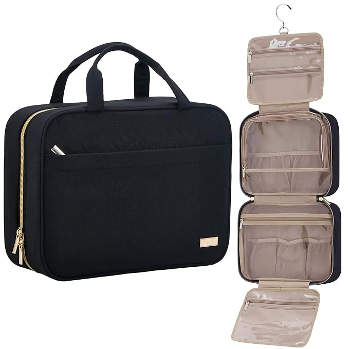 NISHEL Large Hanging Travel Toiletry Bag, Portable Makeup Organizer, Cosmetic Holder for Brushes ... | Amazon (US)