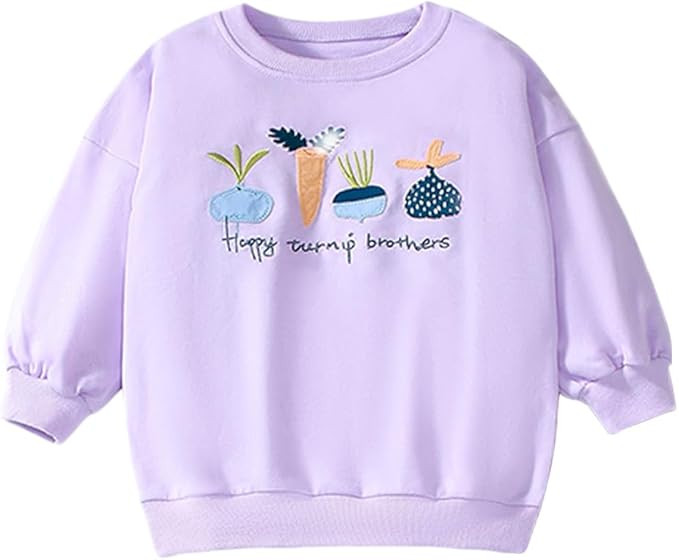 KISBINI Toddler Girl Rainbow Sweatshirt Cotton Crewneck Clothes Outfit for Baby Girls | Amazon (US)