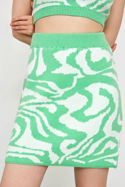 Isobell Spring Green Zebra Stripe Skirt | J.ING