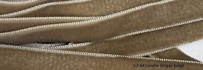 Vintage 3/8'' Velvet Ribbon -, Ginger Beige Velvet - Made in Swiss,10 Yards- M (Candied Ginger Be... | Amazon (US)