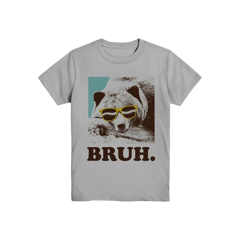 Wonder Nation Boys Bruh Bear, Crew Neck, Short Sleeve, Graphic T-Shirt, Sizes 4-18 | Walmart (US)