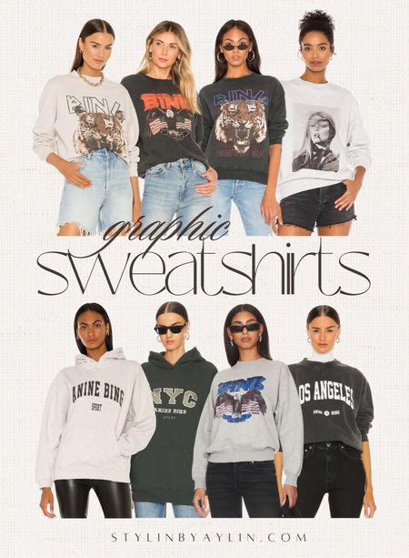 Graphic sweatshirt, Anine Bing, athleisure style #StylinbyAylin 

#LTKstyletip #LTKSeasonal