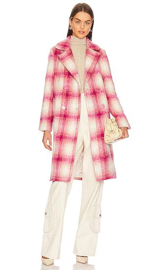 Kanani Coat in Pink Plaid | Revolve Clothing (Global)