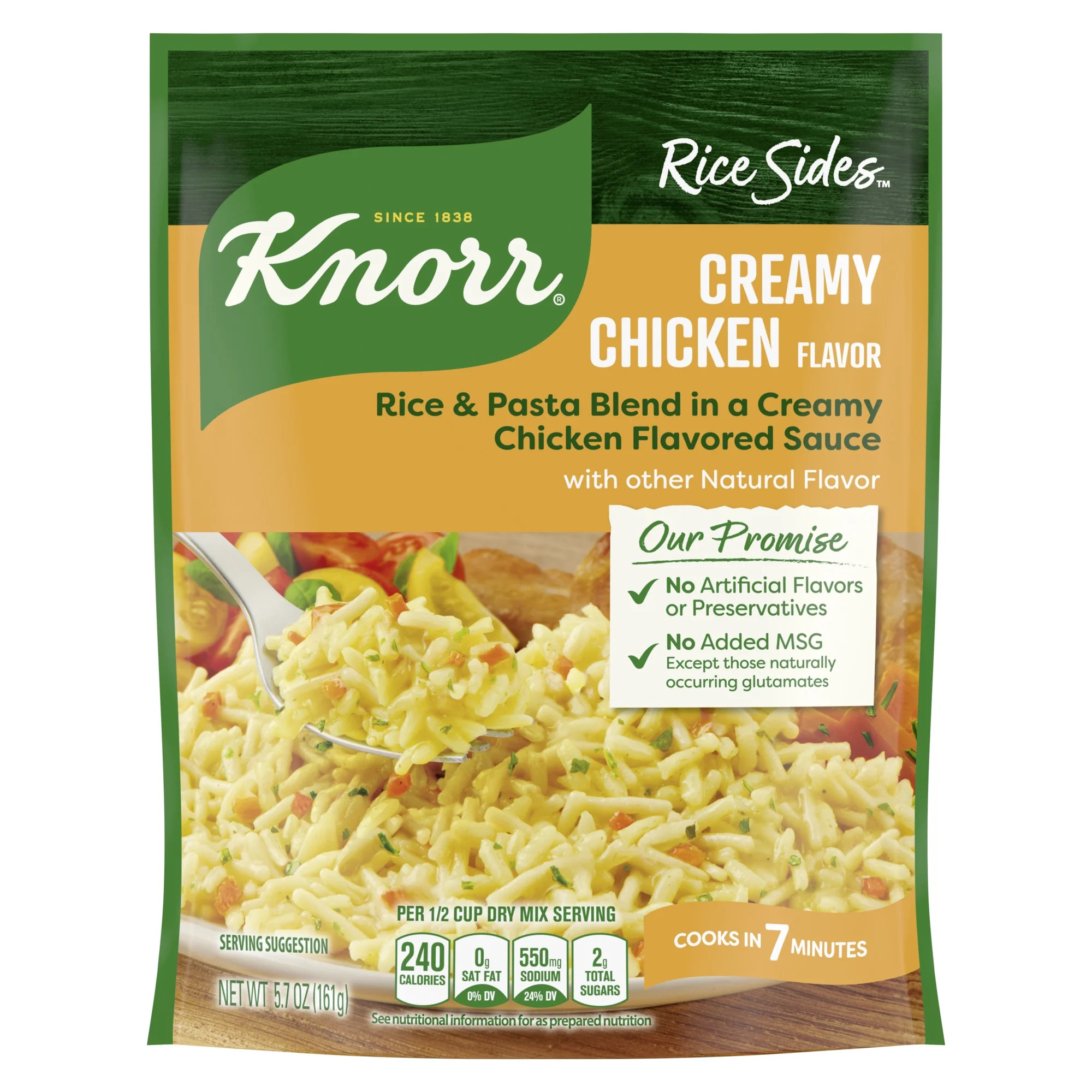 Knorr No Artificial Flavors Creamy Chicken Parboiled Rice Cooks in 7 Minutes, 5.7 oz Regular Pouc... | Walmart (US)