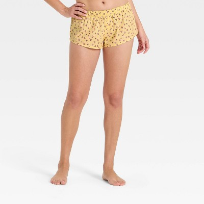 Women's Micro Boxer Pajama Shorts 1.75" - Wild Fable™ Yellow XXS | Target
