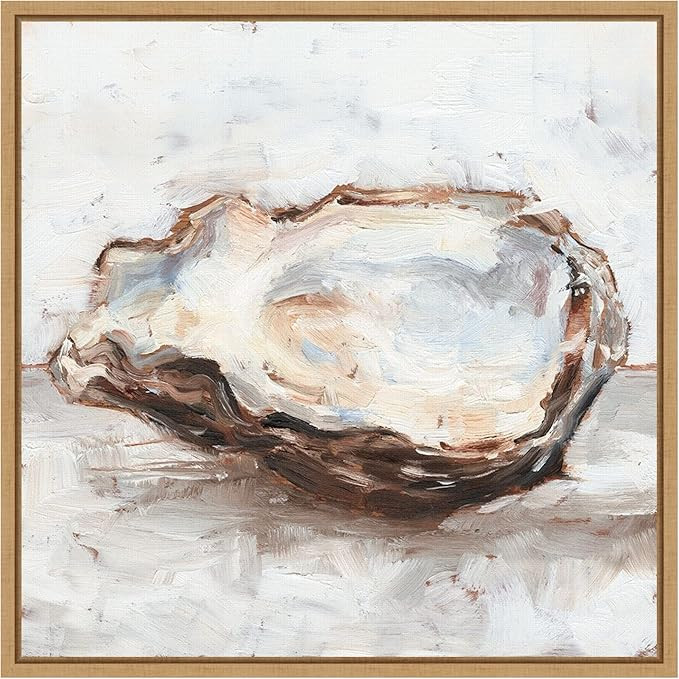 Amanti Art Framed Canvas Wall Art 16x16 Oyster Study II by Ethan Harper, Framed Wall Art Canvas, ... | Amazon (US)