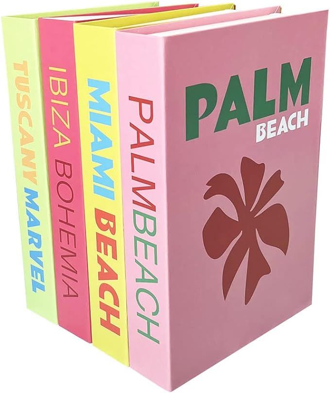 Preppy Desk Book Decor Shelf Fake Faux Fashion Book 4PCS Coconut Girl Aesthetic Danish Pastel Bea... | Amazon (US)