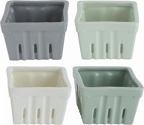 Creative Co-Op Square Stoneware (Set of 4 Colors) Berry Bowls, L x W x H, Multi | Amazon (US)