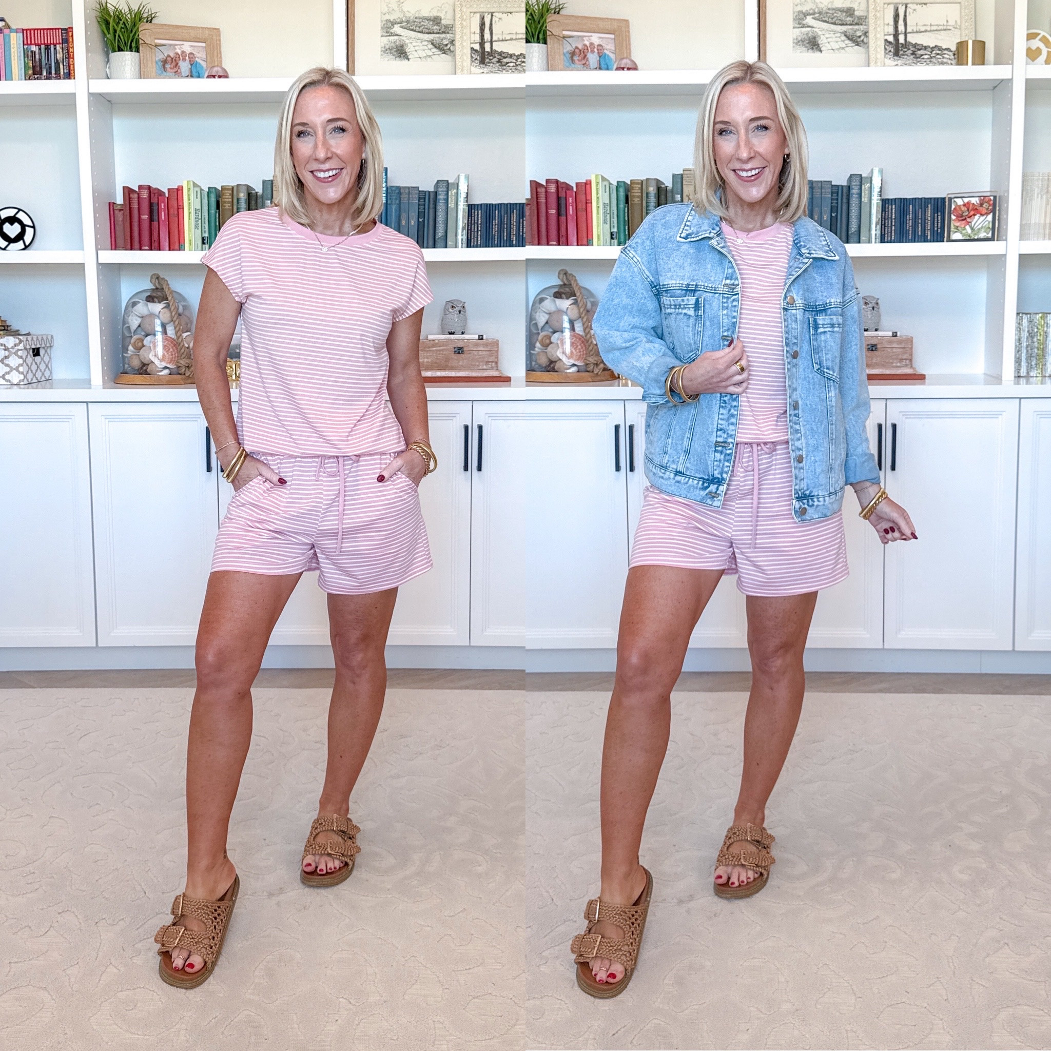 Amazon - 4 comfy yet put together looks 

Cap Sleeve Short Set - size small. 16 colors (stripes and solids). Currently 32% off. 

* Sandals - tts. 

* Oversized Denim Jacket - size small.

 

#LTKOver40 #LTKSeasonal #LTKFindsUnder50