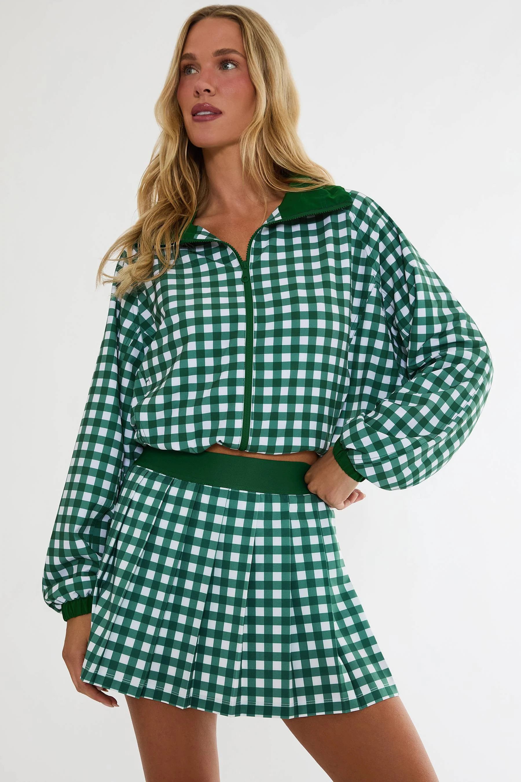 Casen Jacket Fairway Check | Green Plaid Active Jacket | Beach Riot | Beach Riot
